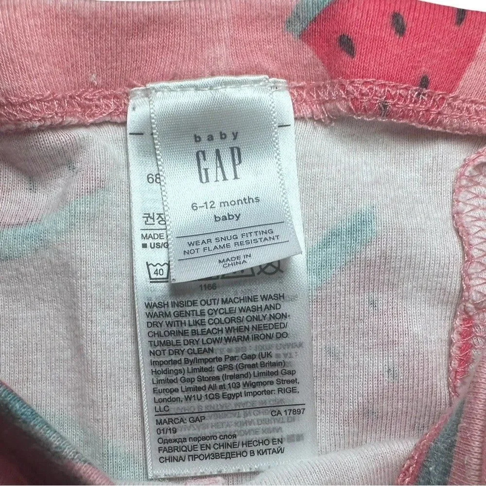 babyGap Watermelon girl pajama set 6-12 Months